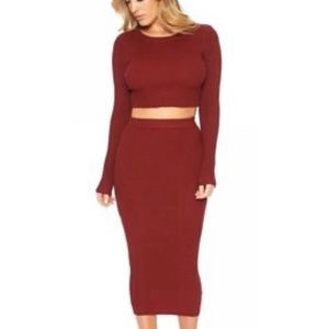 Naked Wardrobe two piece body con midi set. NWT.